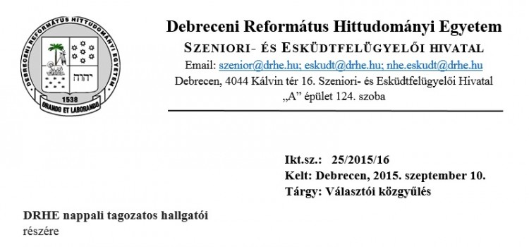 DRHE HÖK Választói Közgyűlés