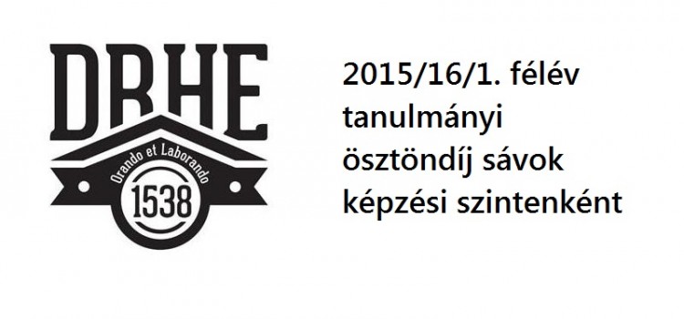 2015/16/1. félév tanulmányi ösztöndíj sávok képzési szintenként