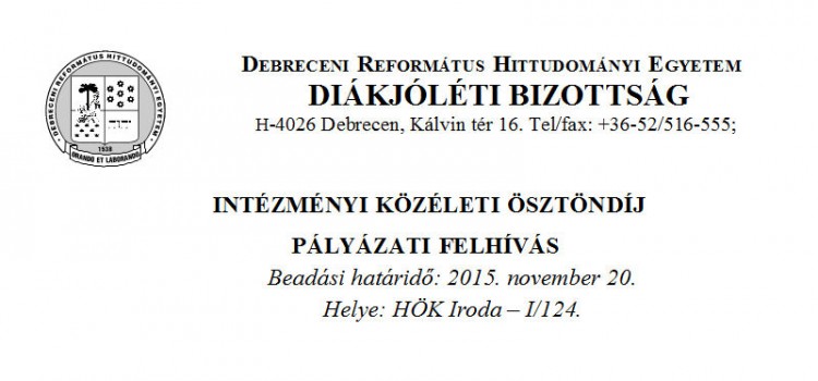 Intézményi közéleti ösztöndíj 2015-16